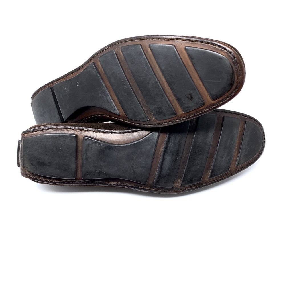 GUCCI Dark Brown Suede with Brown & Black Web Ribb - Picture 7 of 8